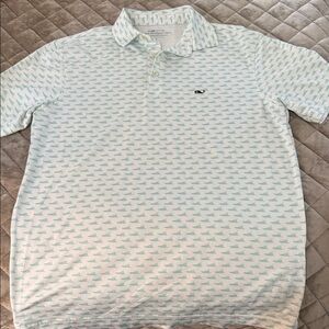 VV men’s small Light green Micro-Print boat  Polo Shirt